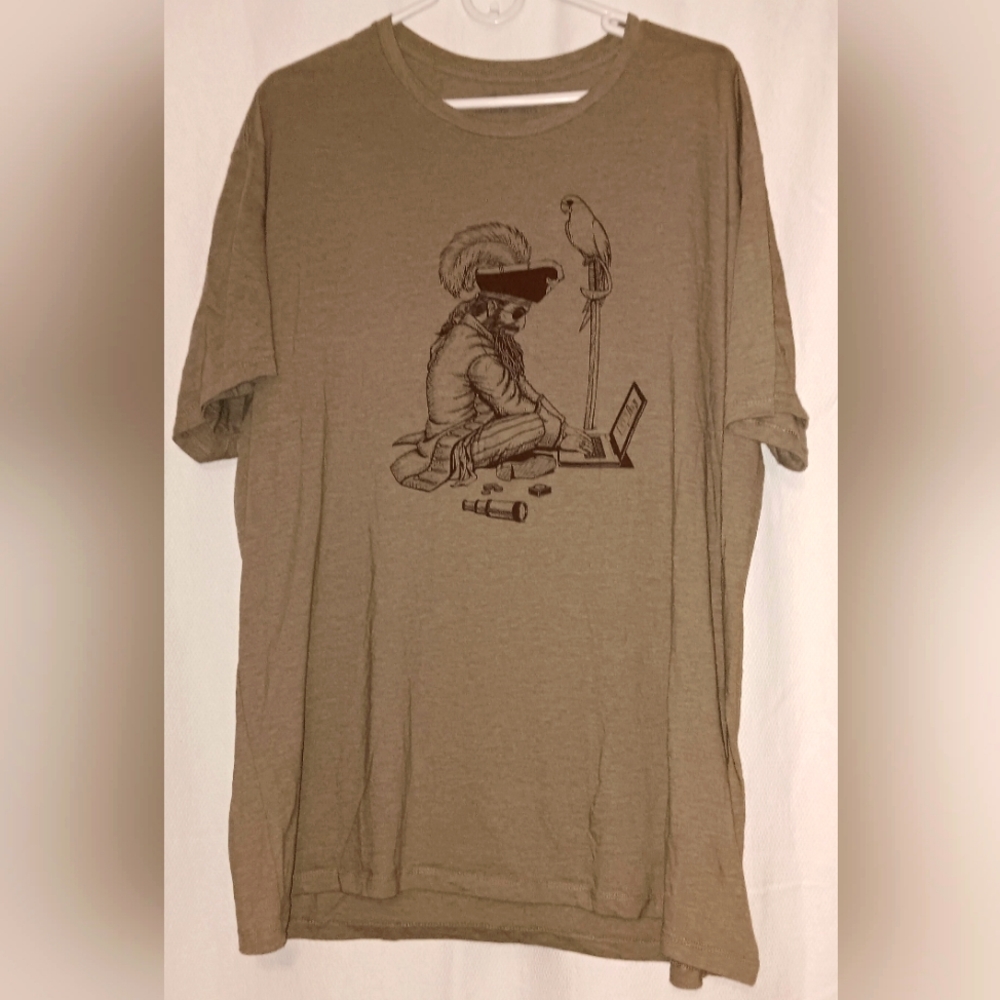Headline Internet Pirate Print 100% Cotton T-Shirt Size 3XL